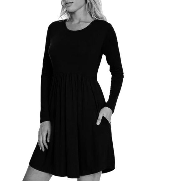 XL LongYuan Swingy T-shirt Dress With Long Sleeves, NWT - Picture 3 of 8